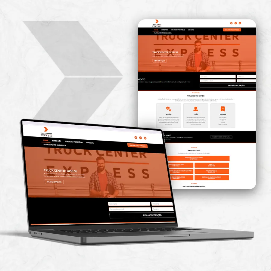 Site da Truck Center Express desenvolvido pela OxBrand